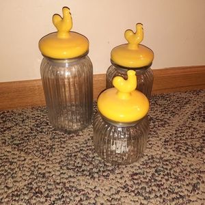 Yellow chicken canisters